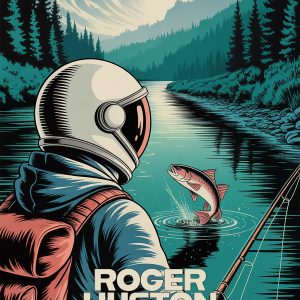 Roger Huston Runs Through It - Vintage Spaceman Poster
