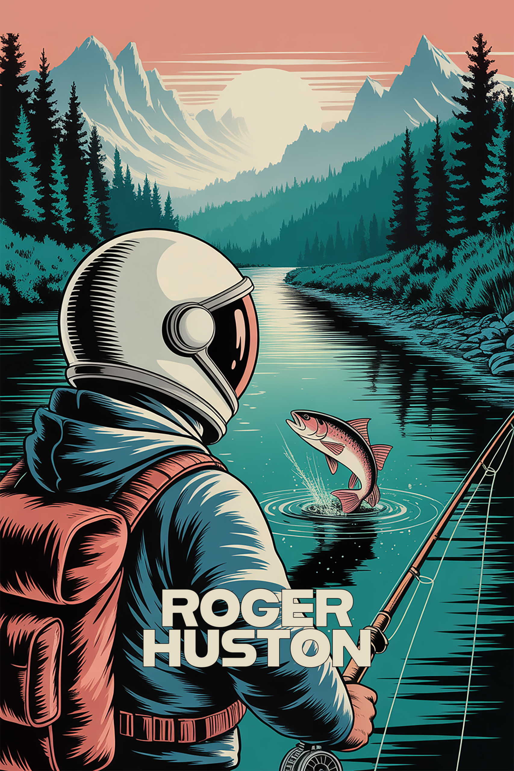 Roger Huston Runs Through It - Vintage Spaceman Poster