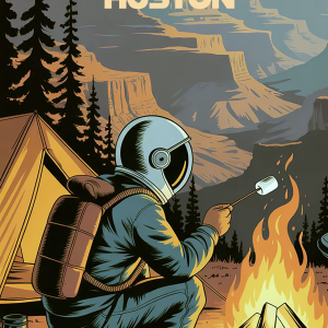 Roger Huston Marshmellow Canyon - Vintage Spaceman Poster