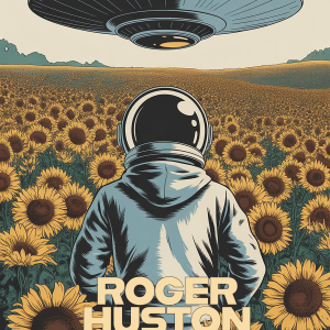 Roger Huston Sunflower Fields Forever - Vintage Spaceman Poster