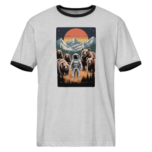 Roger Huston Bear Whisperer - VIntage Spaceman Unisex ringer t-shirt