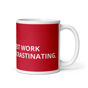 Alternative view of Work Procrastination - White glossy mug