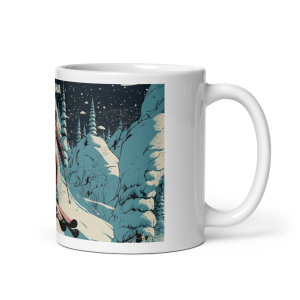 Alternative view of Roger Huston Snow Ghosting - White glossy mug