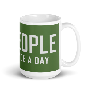 Old People Hit 420 Twice A Day - White glossy mug